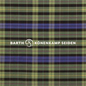 3090B-426 Doupion silk checked green blue 115g 137cm