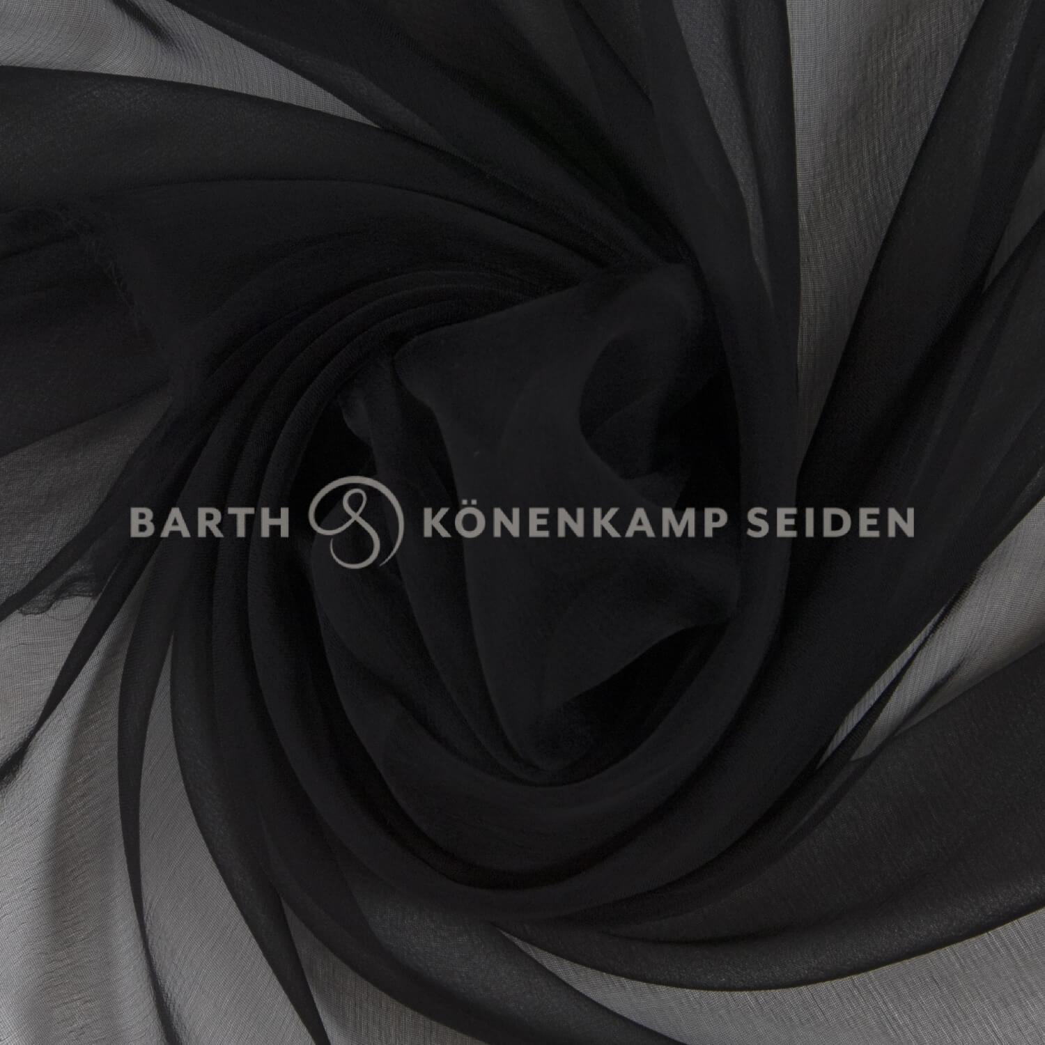 3004-2 China Reinseiden Chiffon schwarz | Barth & Könenkamp Seiden