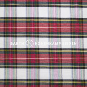 3090B-115 Doupion silk checked white red 115g 137cm