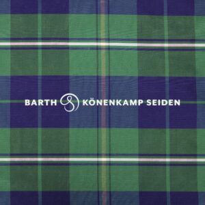 3090B-116 Doupion silk checked green blue 115g 137cm