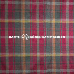 3090B-133 Doupion silk checked olive red 115g 137cm