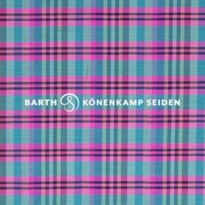 3090B-143 Doupion silk checked pink turquoise 115g 137cm
