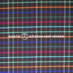 3090B-146 Doupion silk checked multicoloured black 115g 137cm