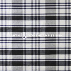 3090B-42 Doupion silk checked white black 115g 137cm