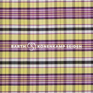3090B-423 Doupion silk checked yellow purple 115g 137cm