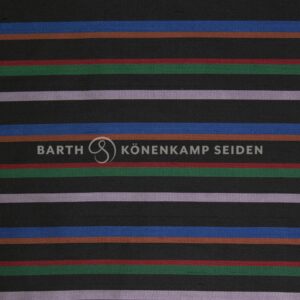 3090ST-577 Doupion silk striped multicoloured black 115g 137cm